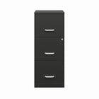 Hirsh 3-Drawer Vertical File Cabinet with Lock - Black-Drawers accommodates letter-size hanging file folders