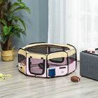 PawHut Hexagon Fabric Portable & Foldable Pet Playpen -2 handy zipped doors for access