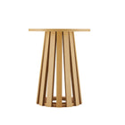 Manhattan Comfort Layla 35.4" Modern End Table - Natural Oak - Set of 2-End Tabletop Diameter Measures 17.7 in