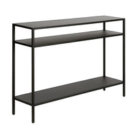 Hudson&Canal Ricardo 42"W Console Table with Metal Shelves - Blackened Bronze-A modern contemporary design for your entryway, living room, den, and more