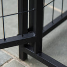 PawHut Outdoor Welded Wire Dog Kennel with Cover - 8' x 4' x 6' - Black/Silver-Easy latch and lock gate 