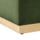 Modway Tilden 17" Square Performance Velvet Upholstered Ottoman - Moss Green/Natural-8