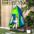 Outsunny Kids Waterproof Hanging Tree Swing Tent - Green-Large for 1-2 kids 