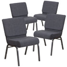 Flash Furniture HERCULES Series 21"W Church Chair with Silver Vein Frame - Dark Grey Fabric-800 lb. Weight Capacity