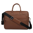 Bugatti Wellington Briefcase for Laptops up to 15.6" - Cognac-Made of pebble-grain synthetic leather