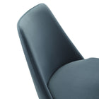 Modway Lippa Swivel Dining Performance Velvet Side Chair - White Cadet Blue-9