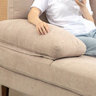HOMCOM U-Shaped Sofa with Double Chaise Lounge for Living Room - Beige-Felt foot pads prevent scratches on your floors
