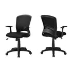 Monarch Specialties - 7265 Office Chair - Swivel - Ergonomic - Armrests - Computer Desk - Work - Metal - Black-Black Mesh, Polypropylene