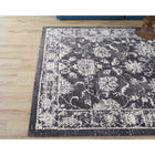 Modway Kazia Distressed Floral Lattice Area Rug - 5 ft W x 8 ft L - Dark Grey/Ivory-Protect Floors From Traffic/Furniture