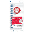 Pyramid Time Systems 1,000 Genuine and Authentic Time Cards - French-Data fields include Employee Number, Pay Period Ending, Employee Name, 7-Days of week with AM/PM & In/Out punches, Signature Line, Overtime Hours, Total, Rate, Amount, Earnings, Deductions, Balance, Exemptions, Med & SS (FICA), Federal Tax, and more
