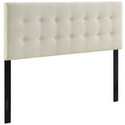 Modway Emily Upholstered Fabric Full Headboard - Ivory-Elegantly tufted button headboard