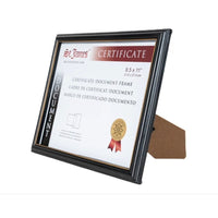 St. James Document/Certificate Frame - For 8.5" x 11" Letter Size Documents - Black with Gold Trim - 6 Pack-Elegant black frame with gold trim for a professional look