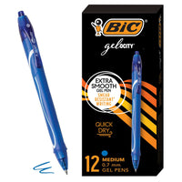 BIC Gel-ocity Retractable Quick Dry Gel Pen - 0.7mm - Blue - 12 Pack-Retractable Gel Pens