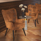 FurnitureR Tufted Accent Chair - Green Velvet-Premium velvet balances softness and durability
