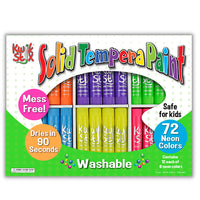 Kwik Stix Tempera Paint Sticks Classpack - Neon Color - 72 Pack-Kwik Stix Solid Tempera Paint sticks take the mess out of painting while keeping all the fun