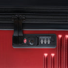 Bugatti 3-Piece Hardside Luggage Set - ABS - Red-Dimensions (without wheels) - Carry-on: 19" H x 14.75" W x 9" + 2" D, Medium: 23.5" H x 17.75" W x 11" + 2" D,  Large: 27.5" H x 20" W x 13" + 2" D