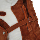 Qaba Kids Plush Rocking Horse with Wooden Rockers - Brown and White-Material: Plush, Wood Base, Steel, PP cotton 