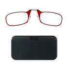 ThinOptics Reader with Universal Black Pod - 1.0 - Red-Comes in two beautiful styles, the rectangular Brooklyn and the oval Manhattan, and is flattering on both men and women.