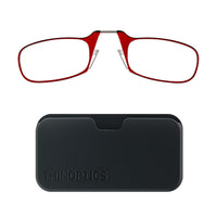ThinOptics Reader with Universal Black Pod - 1.0 - Red-Comes in two beautiful styles, the rectangular Brooklyn and the oval Manhattan, and is flattering on both men and women.