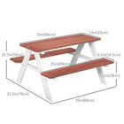 Outsunny Kids Picnic Table, Wooden Kids Table & Chair Set Outdoor Activity for 3-8 Years Old - Brown-All furniture is kid-sized, ensuring a comfortable experience
