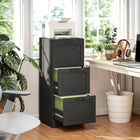 HOMCOM 3-Drawer Vertical Office Filing Cabinet - Black Wood Effect-Each drawer features two locks for secure document storage

