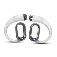MyBat Open-Ear Wireless Earbuds - XL - White Candy Swirl Design - White-Open-ear, large-size design for comfort and environmental awareness
