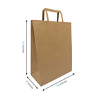 Reliabag Paper Bags - Flat Handles - 10" W x 5" D x 13" H - Kraft - 100 Pack-Re-enforced Flat Handles