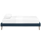 Modway Loryn Fabric Twin Bed Frame with Round Splayed Legs - Azure-Center Rail with Support Two Legs