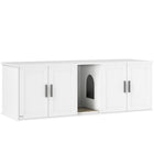 PawHut Cat Litter Box Enclosure Furniture with Scratching Mat-Multifunctional design that can be used as a litter box enclosure, cat house, or side table