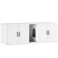 PawHut Cat Litter Box Enclosure Furniture with Scratching Mat-Multifunctional design that can be used as a litter box enclosure, cat house, or side table