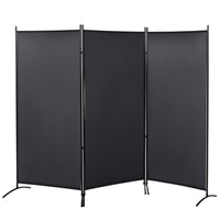 HOMCOM 3 Panel Double Hinged Freestanding Room Divider for Home Office - Charcoal Grey-Three-panel design, great for creating a personal space or dividing up large rooms
