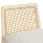 Modway Monarch Wood and Rattan Counter Stool - Antique White Natural Heathered Weave Ivory-8