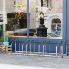 Soozier 4-Bike Bicycle Floor Parking Rack for Indoor and Outdoor Use - Silver-You can transform it into a single bike parking rack
