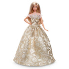 Mattel Barbie Signature 2025 Holiday Barbie Doll - Blonde with Silver & Gold Gown-Her silver and gold gown with detailed damask print sparkles and shines through the packaging!