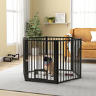 PawHut 6-Panel Dog Playpen with Door - 30" H-Six panels transform into different shapes