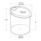 Azar PET Container - 9.8" H x 8.3" D - Clear-​Includes plastic scoop