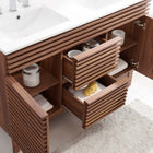 Modway Render 48" Double Sink Bathroom Vanity - Walnut/White-Walnut Grain Vanity