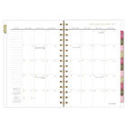 AT-A-GLANCE 2027 Small Weekly/ Monthly Planner - 8-½" H x 6" W - Badge Floral - Bilingual-Durable poly cover with foil accents