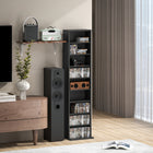 HOMCOM 9-Tier Media Storage Cabinet - 55.1" H - Black-Quality particleboard frame ensures robust support