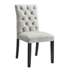 Modway Duchess Performance Velvet Dining Chairs - Light Grey - 2 Pack-Stain-Resistant Performance Velvet