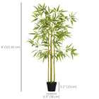 Outsunny 4' Artificial Bamboo Tree for Indoor Decoration - Green-A stable nursery planter gives it a stable base 
