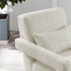 Modway Mirage Boucle Upholstered Armchair - Ivory-Sinuous Spring Support System