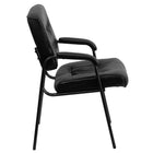 Flash Furniture Leather Executive Side Reception Chair with Metal Frame - Black-Black LeatherSoft Upholstery