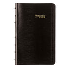 Blueline 2026 Essential Weekly Indexed Planner - 8" x 5" - Bilingual - Black-Weekday hourly appointment schedule from 7:00 a.m. to 6:00 p.m., Ruled spaces for Saturday and Sunday