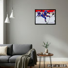 Nick Suzuki Montreal Canadiens Shooting - Framed Canvas - 31" x 22"-Ready to hang - arrives fully assembled