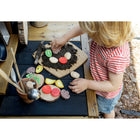 Yellow Door Sensory Play Stones - Pizza Toppings-The set consists of 15 stones, three of each of the following: green pepper, mozzarella, mushroom, tomato and yellow pepper measuring 2".