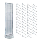 Azar Revolving Studio Base Pegboard Floor Stand - 60" x 16" - Clear-Includes a T-strip sign holder that can be attached to the top of the pegboard display