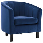 Modway Prospect Channel Tufted Performance Velvet Armchair - Navy-Modern Barrel Back Armchair