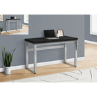 Monarch Specialties 7684 48" Computer Desk - Black/Adj.Height/ Silver Metal-Thick panel table top construction for a modern look in the office space of your small home, apartment or condo