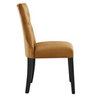 Modway Silhouette Performance Velvet Dining Chairs - Cognac - 2 Pack-Non-Marking Foot Caps